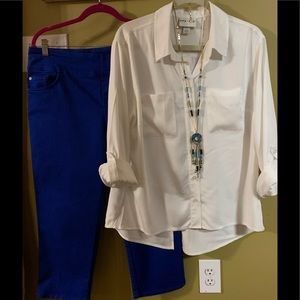 Patti’s Outfit. Ava& Viv shirt 0X. Introcrop pants